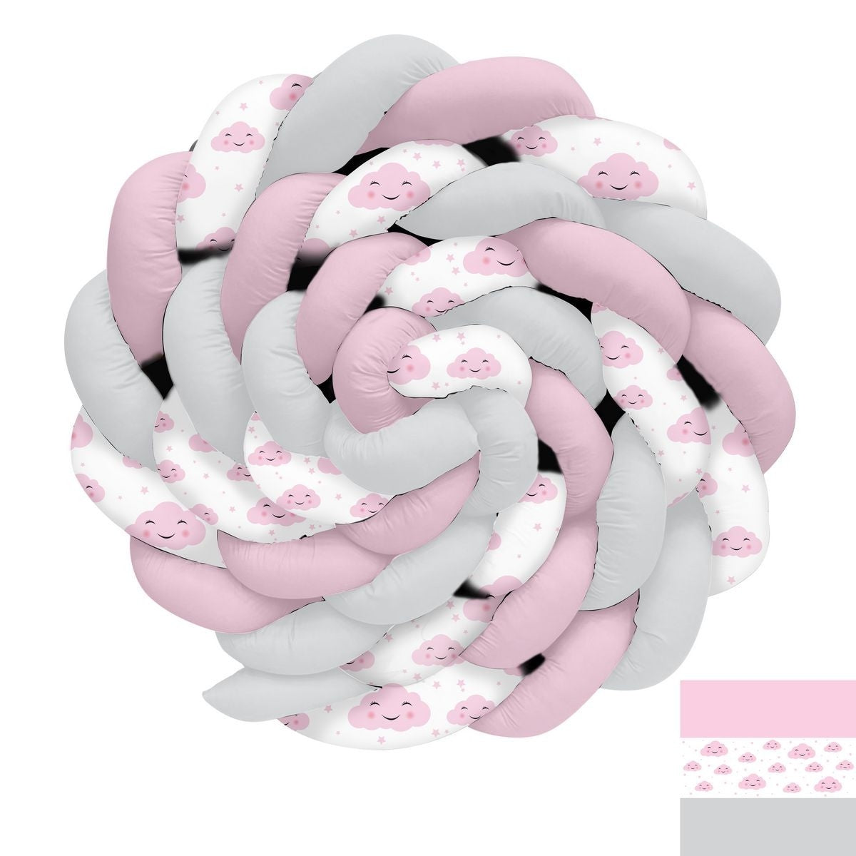 Pembe Gülen Bulut ve Yıldızlar Örgü Korumalık