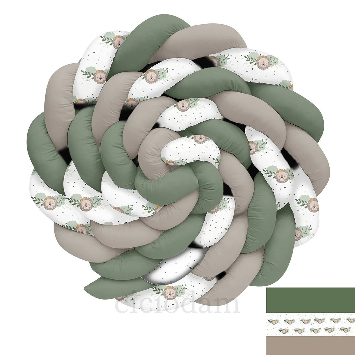 Yeşil Dallar Aslan Ve Puantiyeler Örgü Korumalık