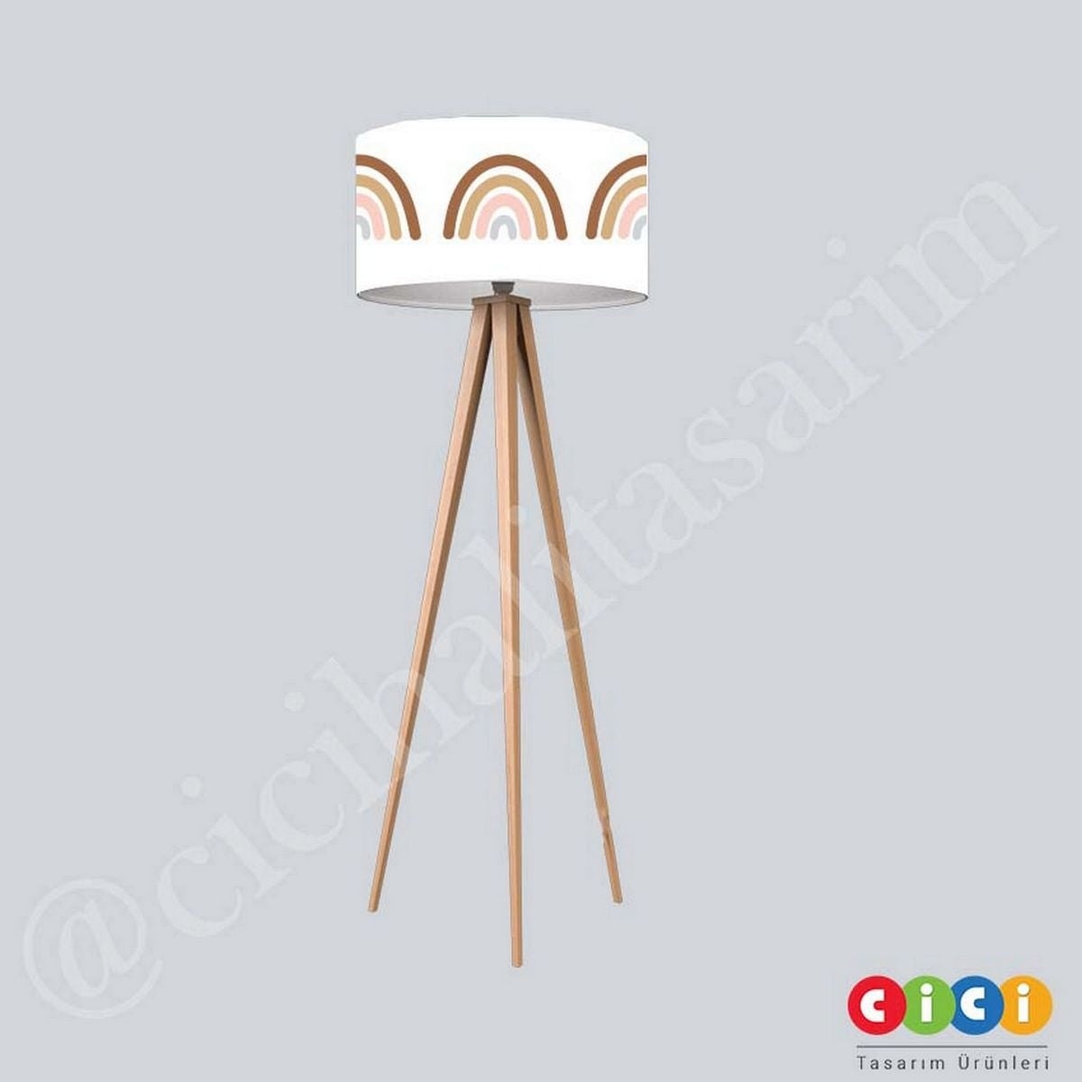 Renkli Gökkuşağı Seksek ve Puantiyeler Lambader