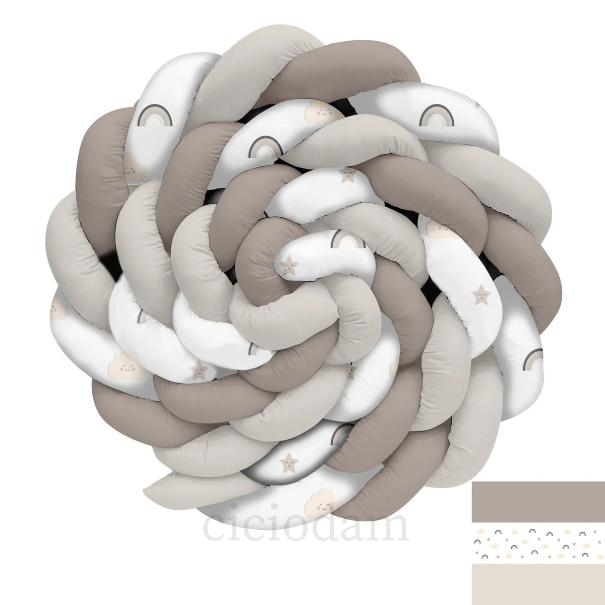 Gökkuşağı Ve Gülen Bulut Yıldız Örgü Korumalık