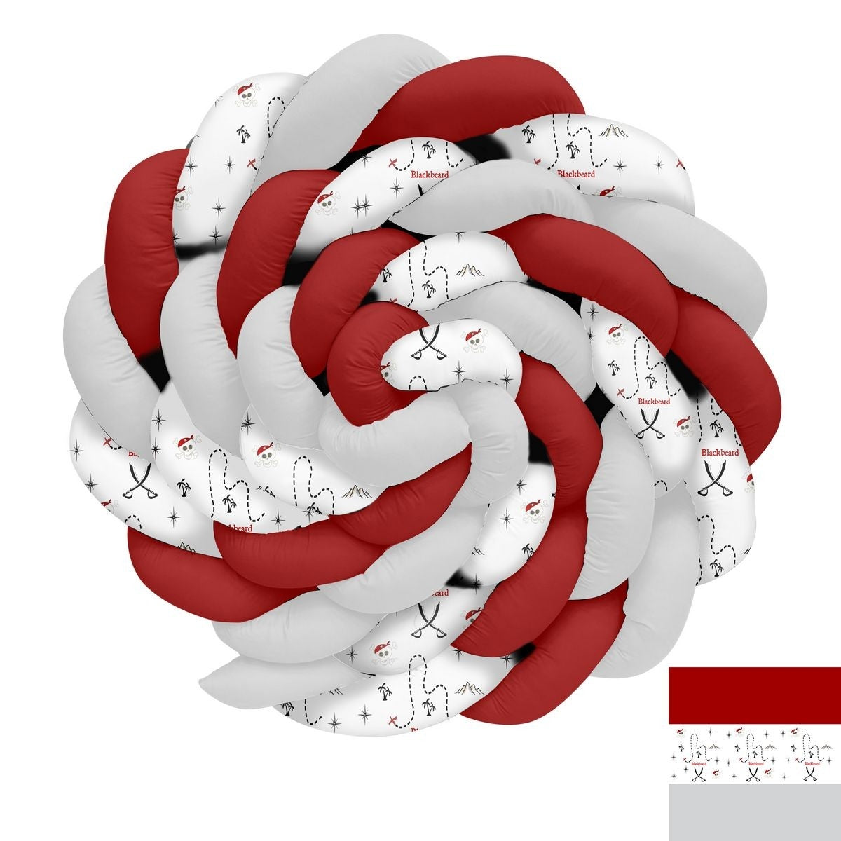 Siyah Kırmızı Blackbeard Korsan Örgü Korumalık