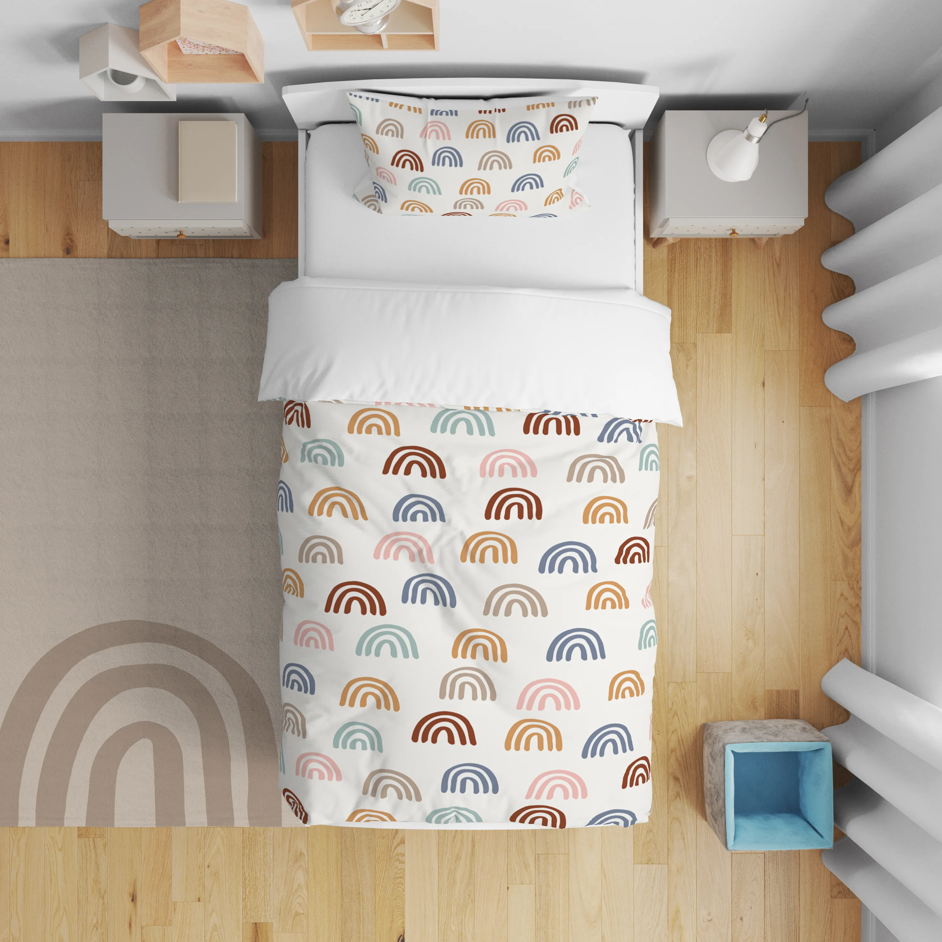 Renkli Gökkuşağı Nevresim