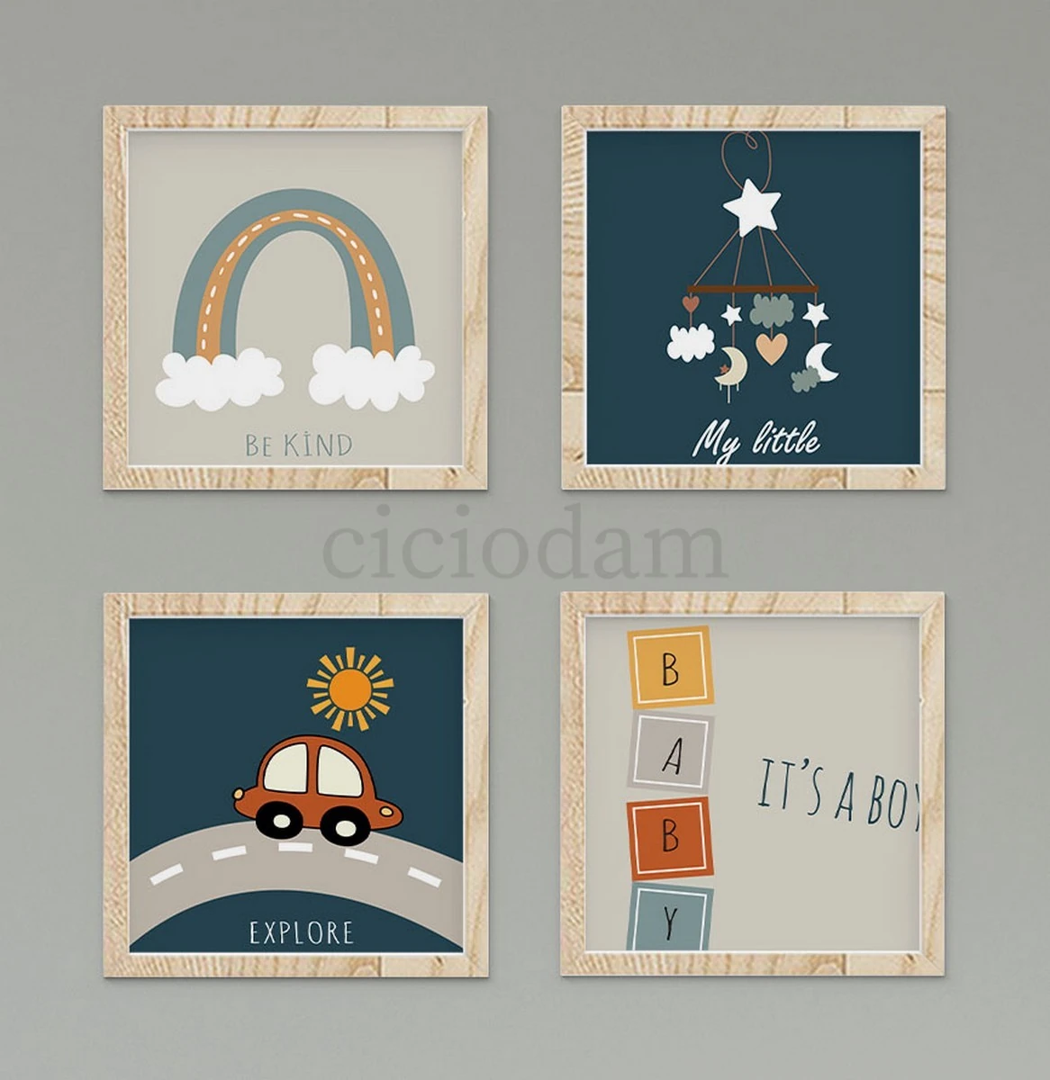 Dream Big Lacivet Yol Araba Güneş Duvar Tablo