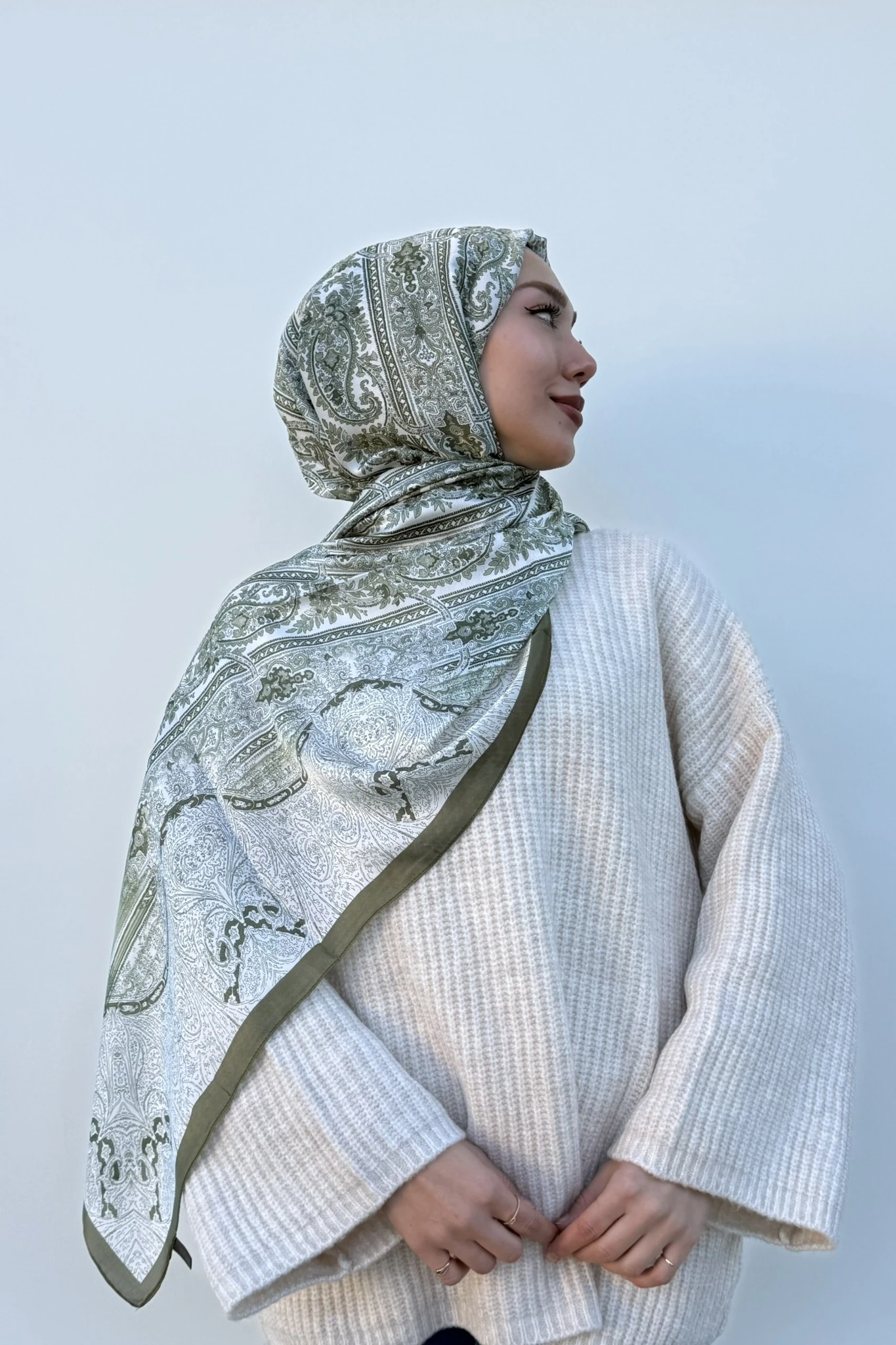 Etnik Desen Şal - Yeşil