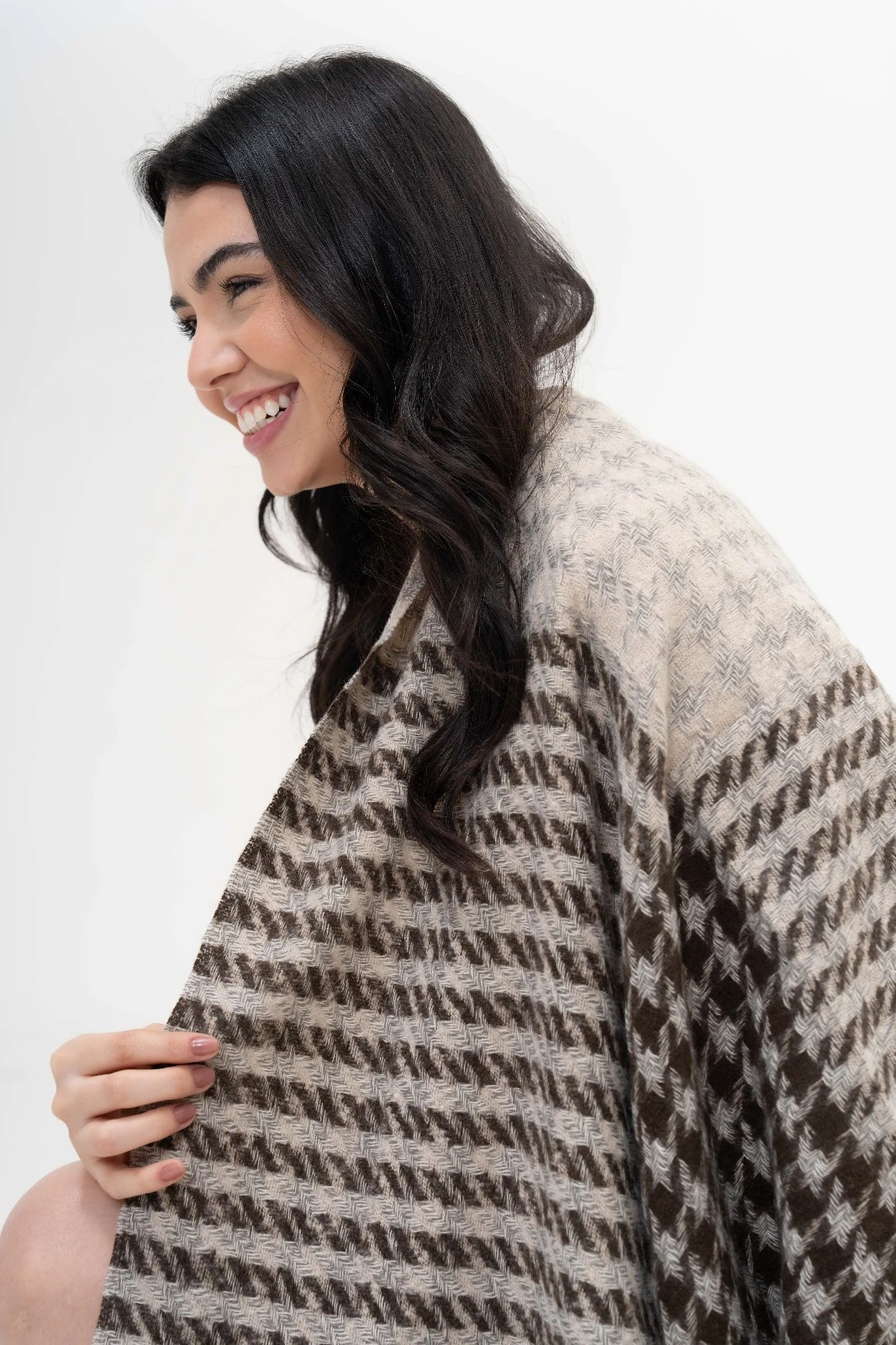 Stella Çift Renk Atkı - Kahve - Krem