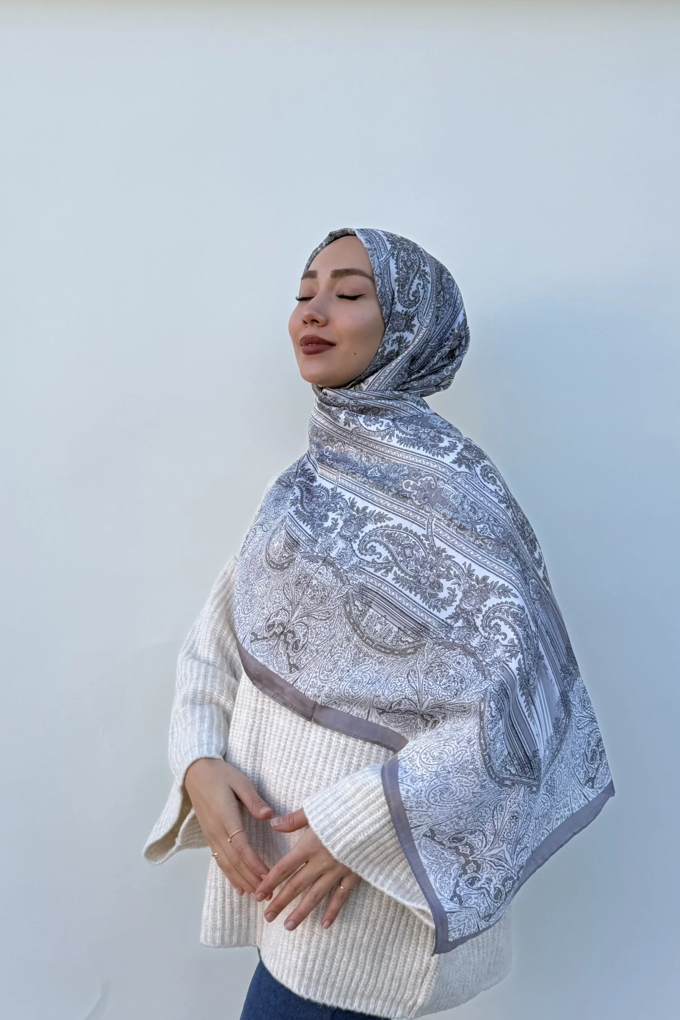 Etnik Desen Şal - gri