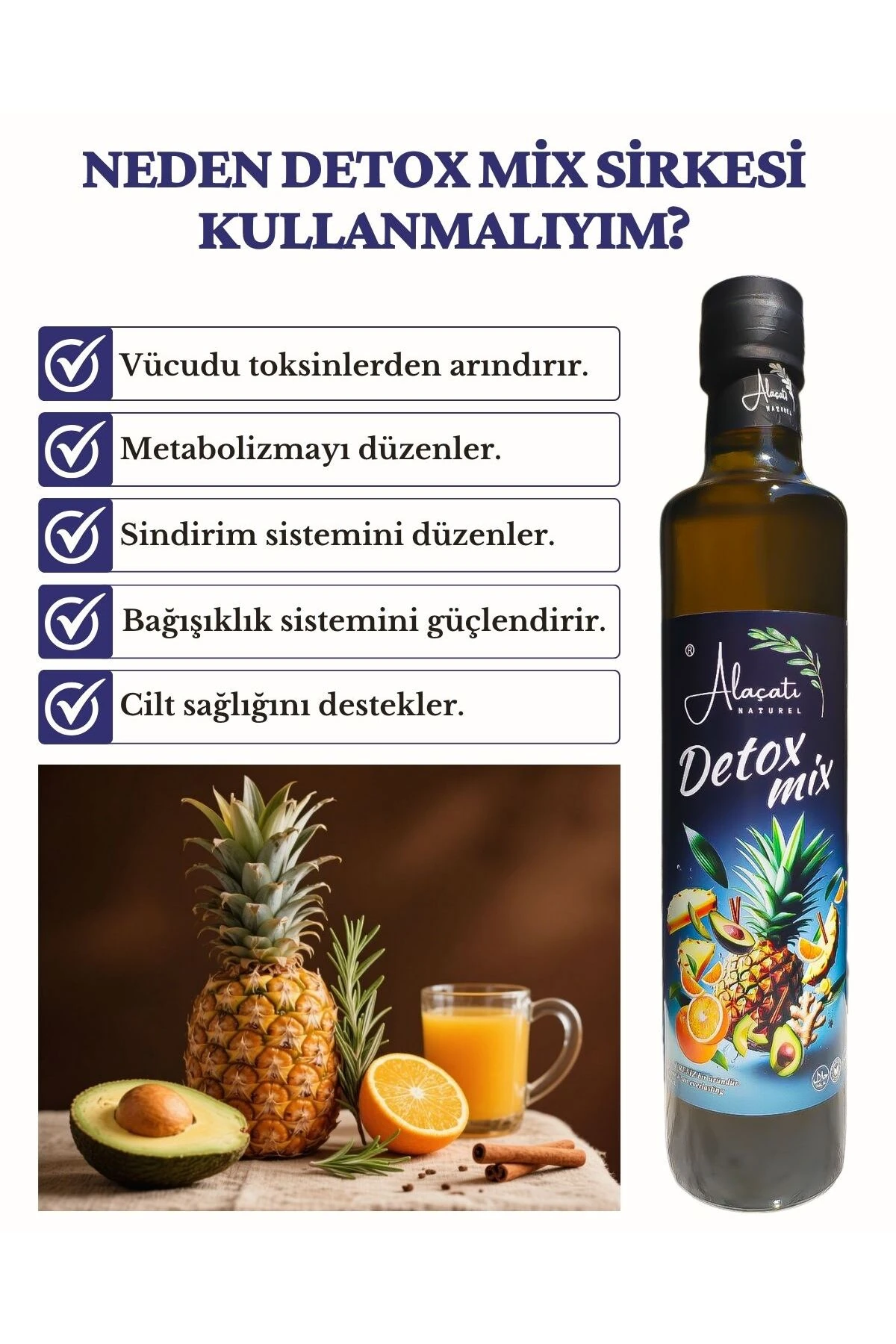 Detox Mix Sirkesi Doğal Fermantasyon 500 ml x2 Adet