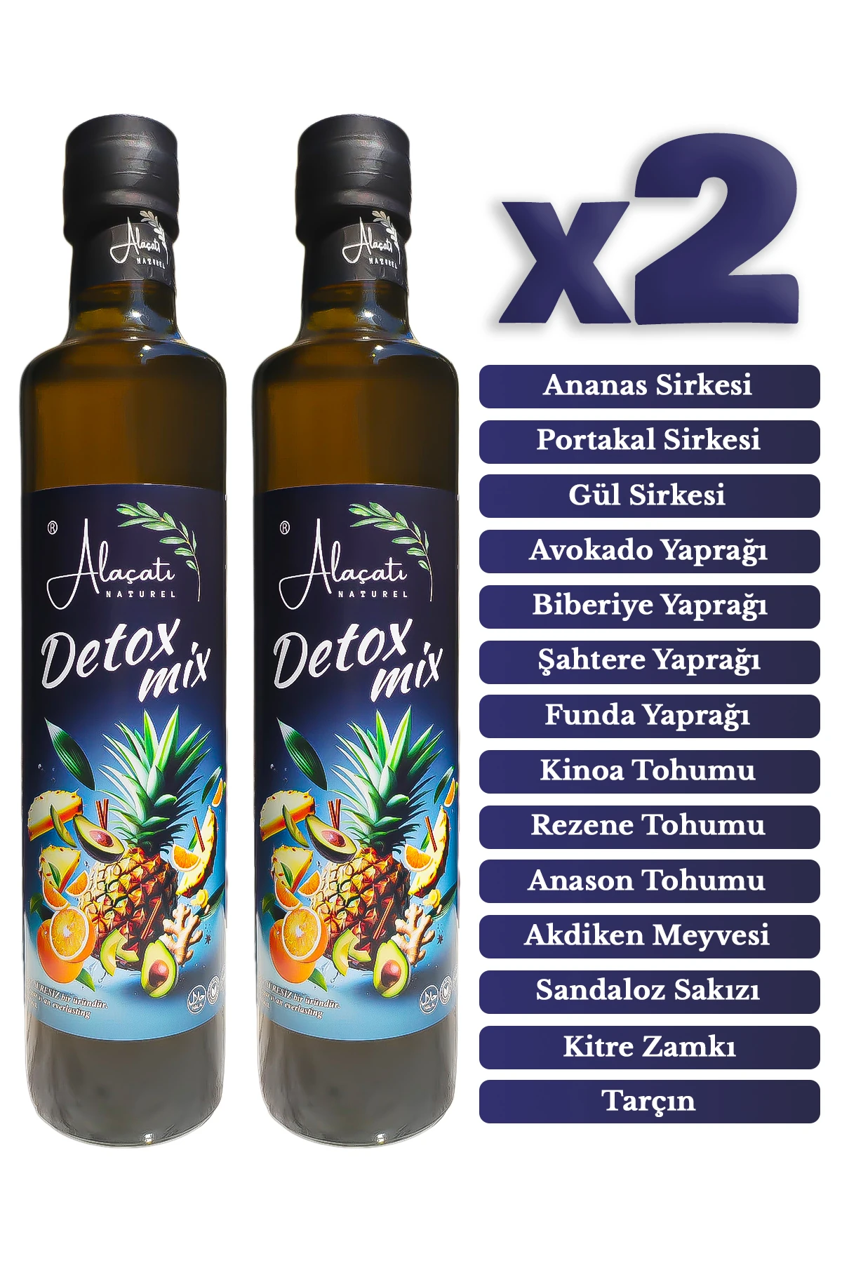 Detox Mix Sirkesi Doğal Fermantasyon 500 ml x2 Adet