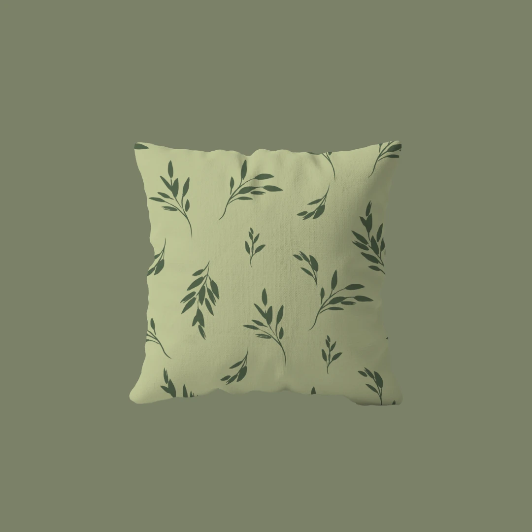 Yeşil Papatya Çiçek Desenli Çift Taraf Dijital Baskılı 4'lü Kırlent Kılıf Seti