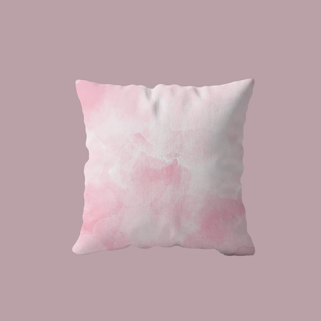 Çift Taraflı Çiçek Pembe Desenli 4'lü Dijital Baskılı Kırlent Kılıfı Seti