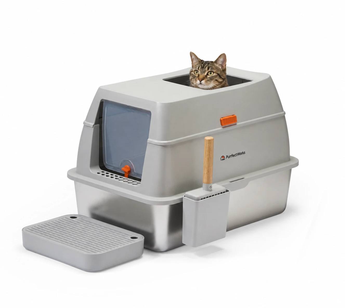 MetalBox Plus Paslanmaz Çelik & Metal Kedi Tuvaleti