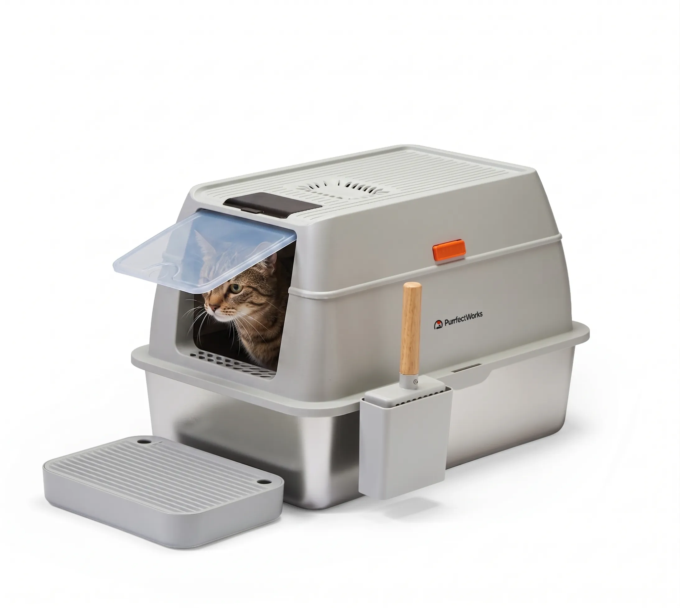 MetalBox Plus Paslanmaz Çelik & Metal Kedi Tuvaleti