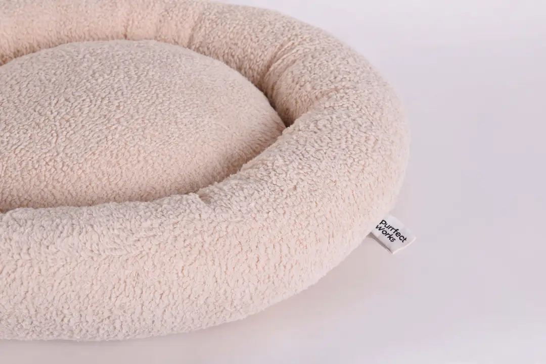Purrfect Works Vanilla Cream Circle Bed Kedi Köpek Yatağı
