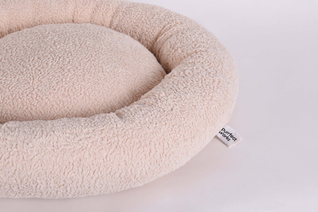 Purrfect Works Vanilla Cream Circle Bed Kedi Köpek Yatağı