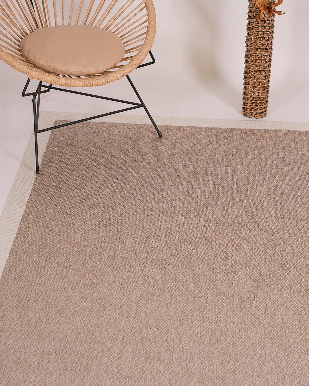 Arzen Sisal Serisi Beyaz Bordür Tasarım Sisal Halı -619B