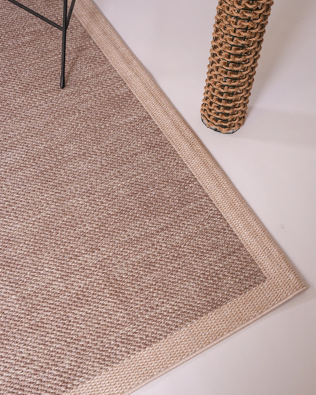 Arzen Sisal Serisi Bej Bordür Tasarım Sisal Halı -Ez09