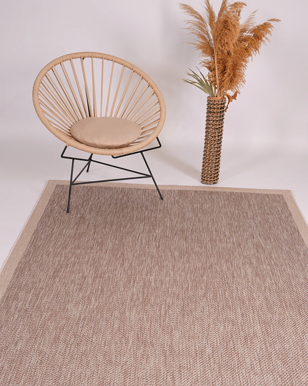 Arzen Sisal Serisi Bej Bordür Tasarım Sisal Halı -Ez09