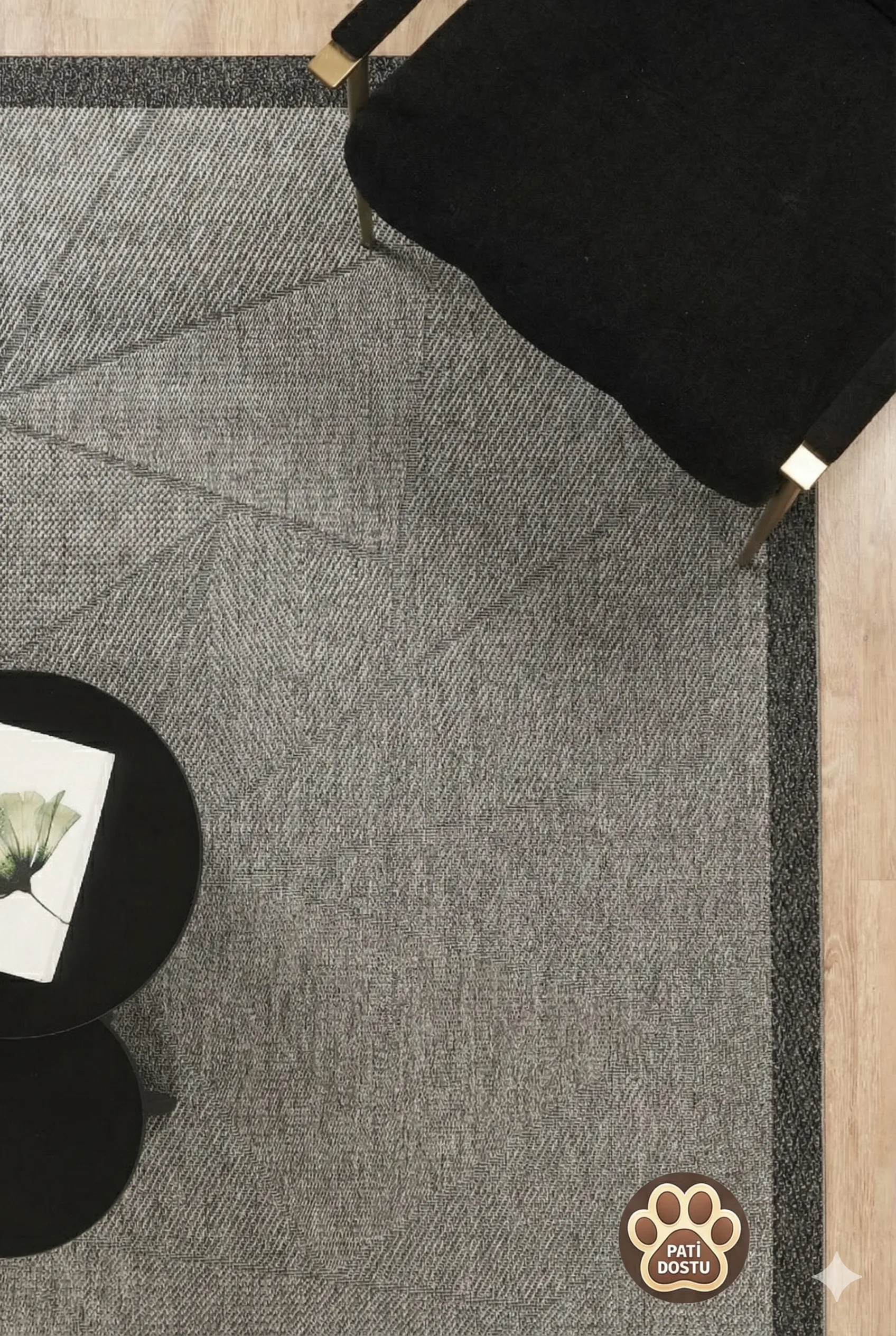 Arzen Sisal Plus Serisi Antrasit Bordür Gri Tasarım Sisal Halı