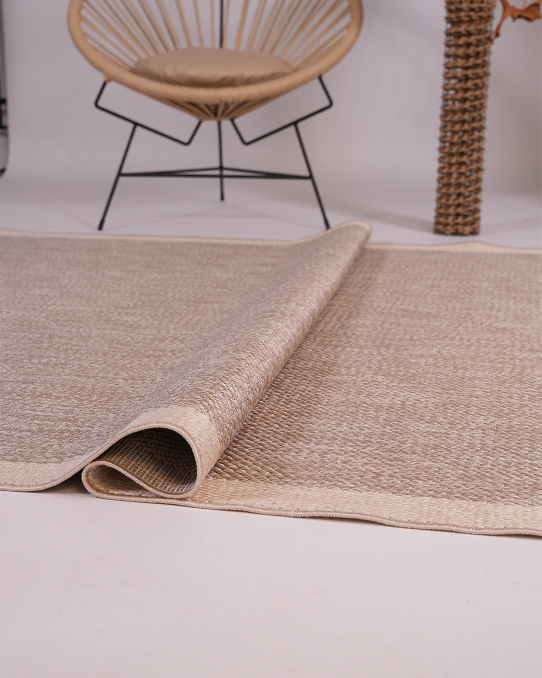 Arzen Sisal Serisi Bej Bordür Tasarım Sisal Halı -Ez09