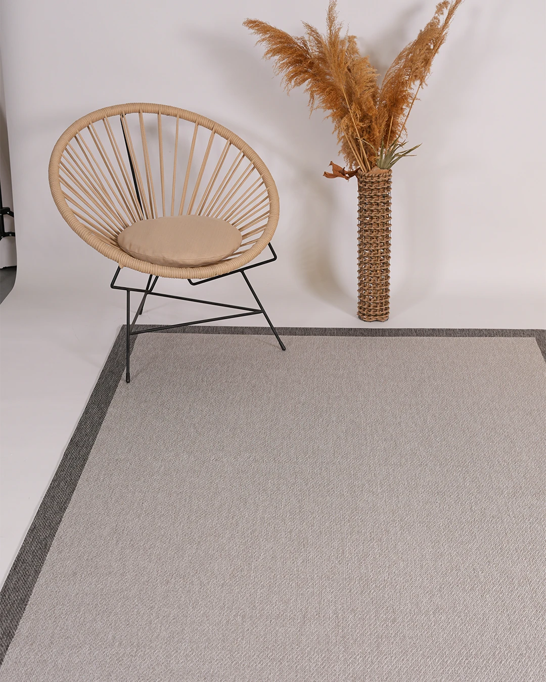 Arzen Sisal Serisi Antrasit Bordür Gri Tasarım Sisal Halı