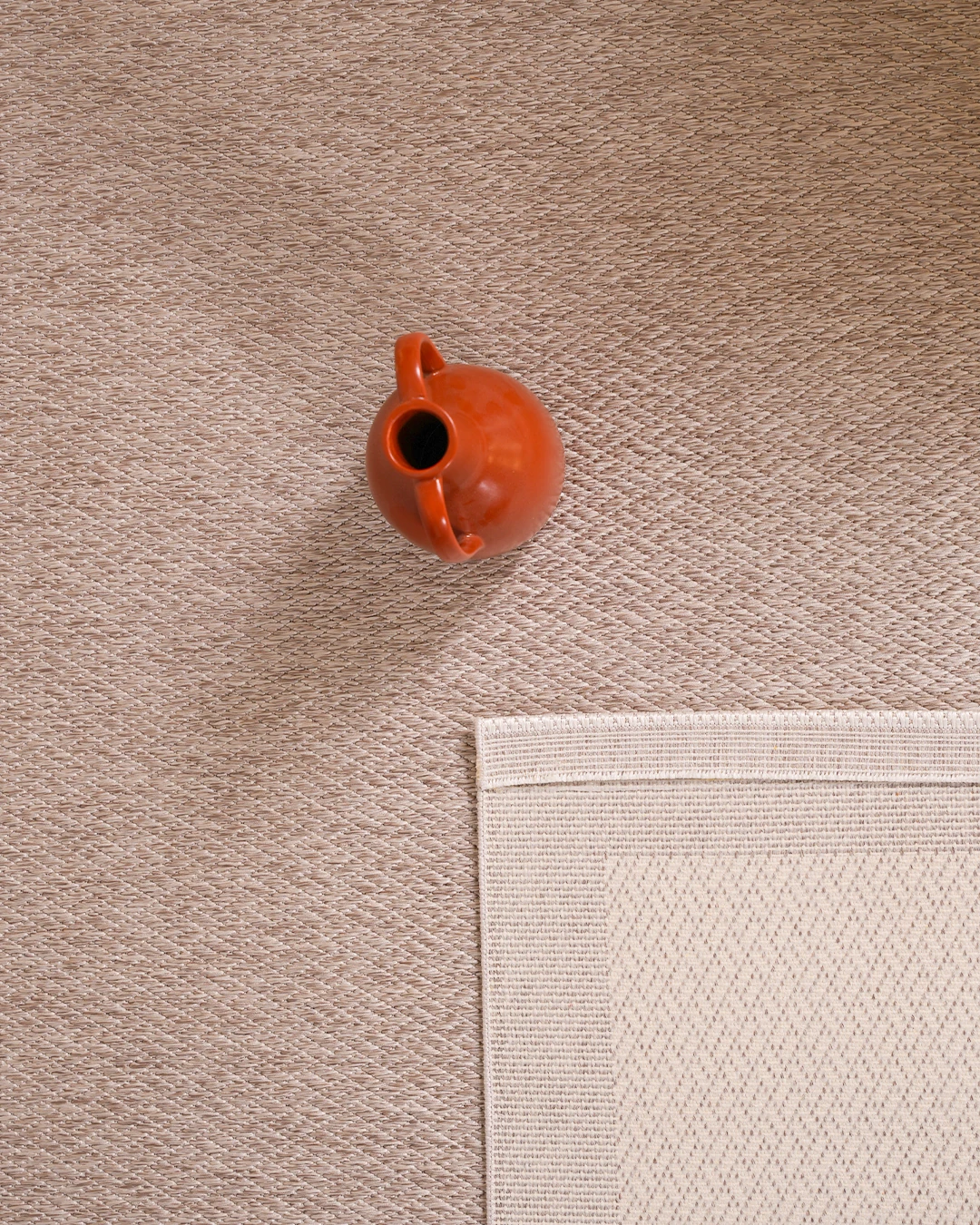 Arzen Sisal Serisi Beyaz Bordür Tasarım Sisal Halı -619B