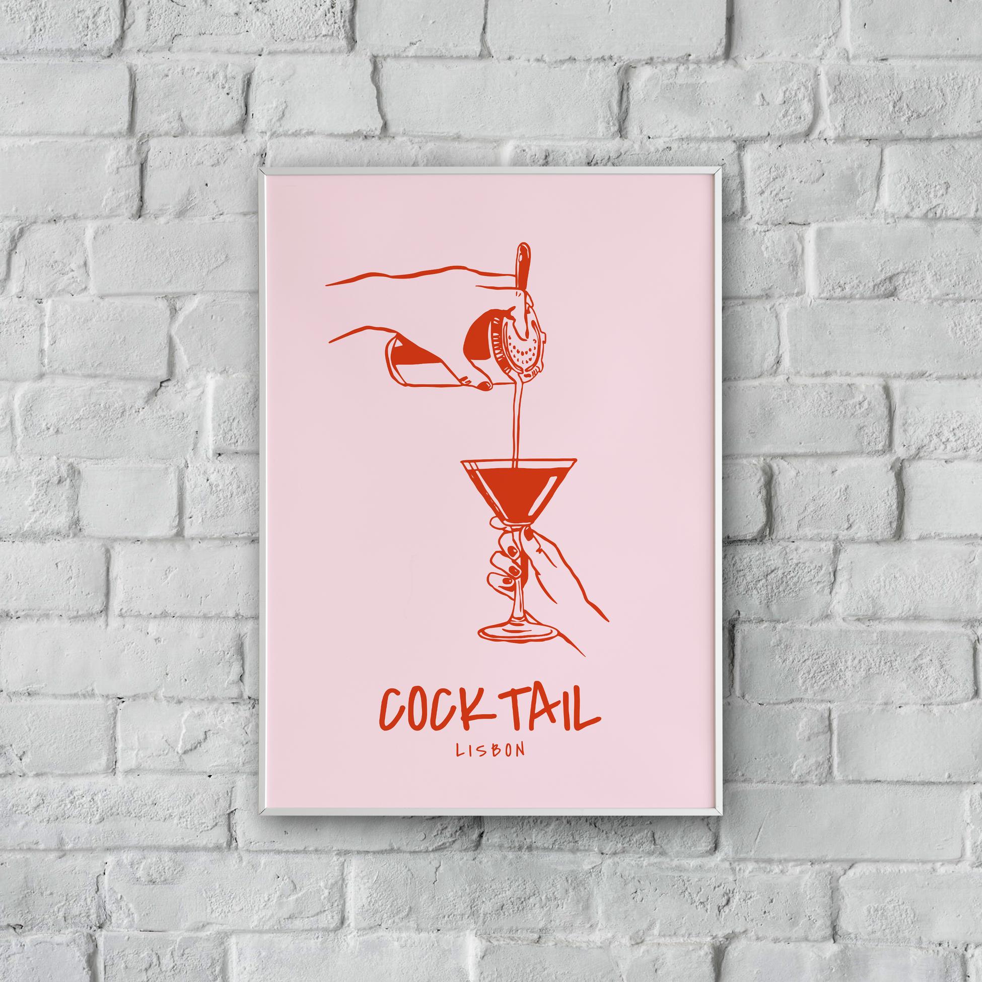 "Cocktail Lisbon" Poster Tablo