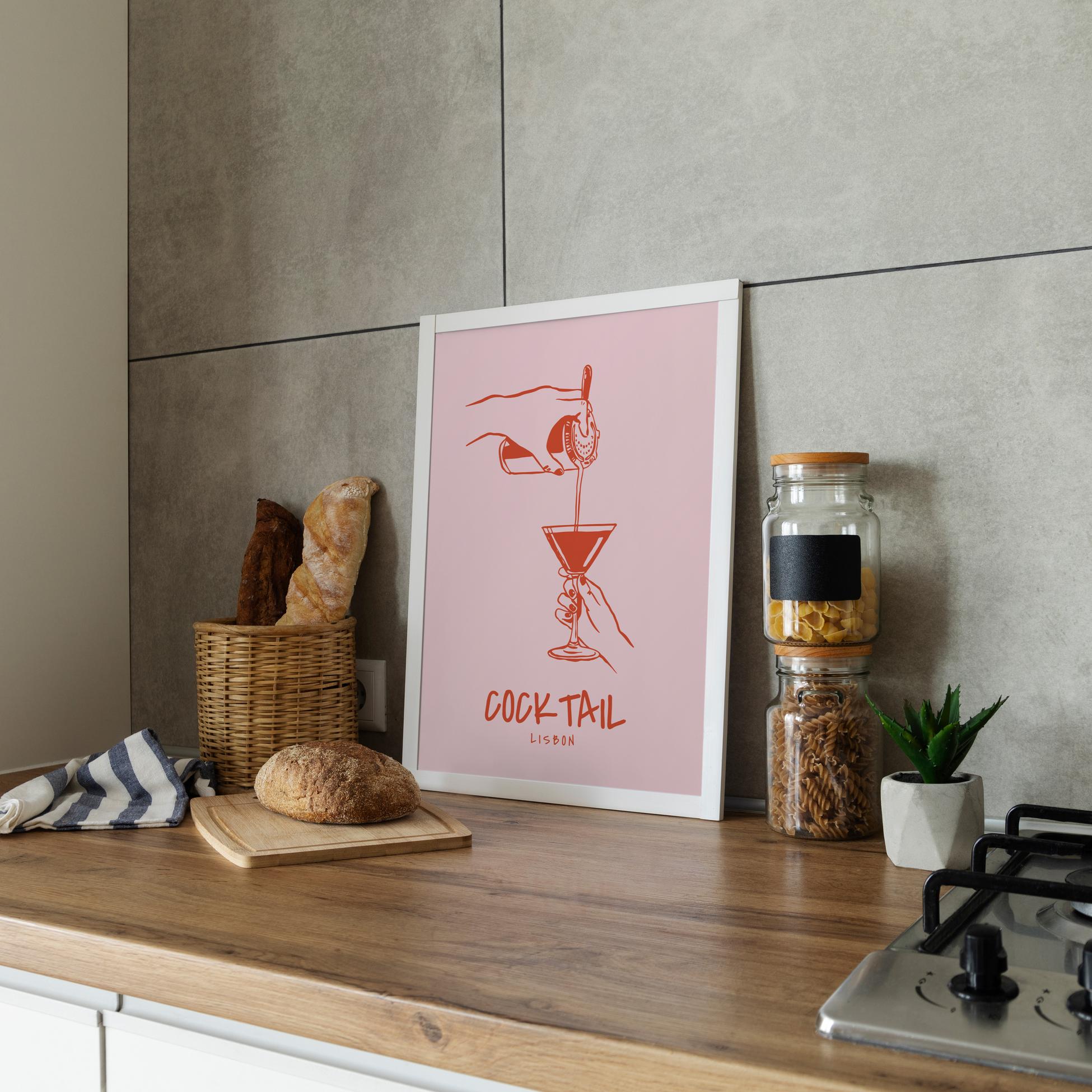 "Cocktail Lisbon" Poster Tablo