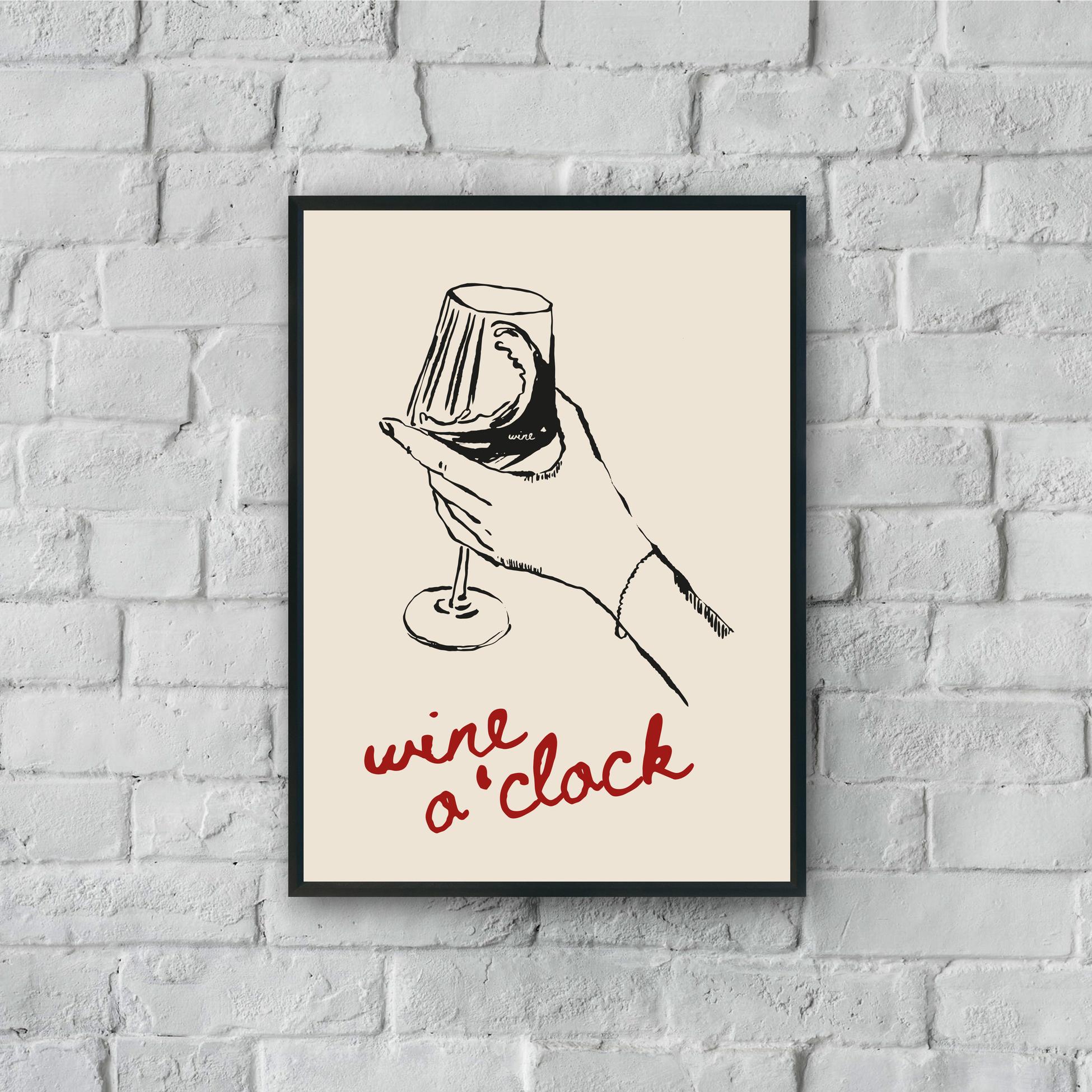 "Wine o'clock" Poster Tablo