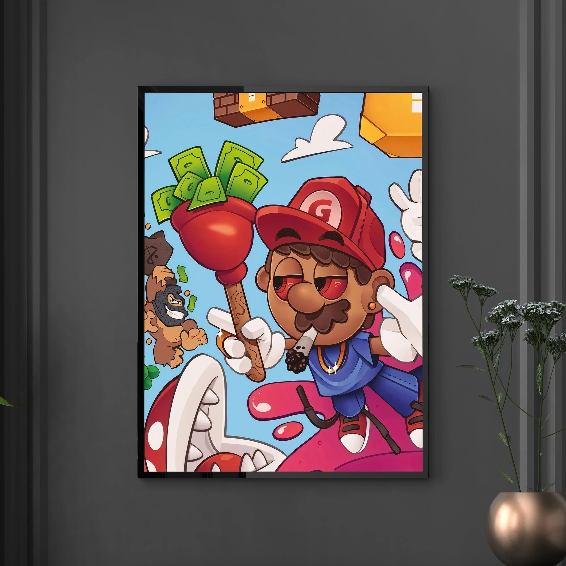 "Naughty Mario" Poster Tablo