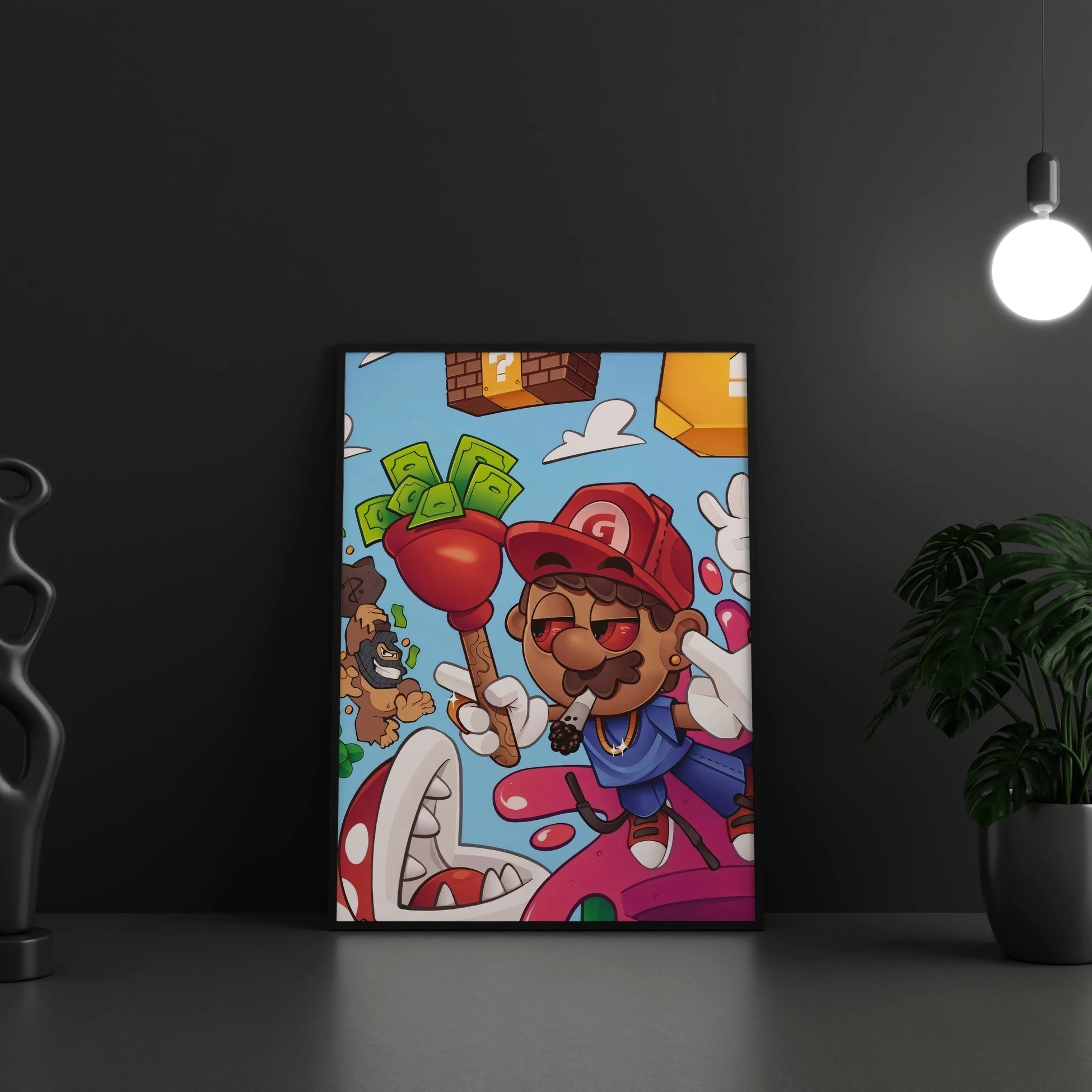 "Naughty Mario" Poster Tablo