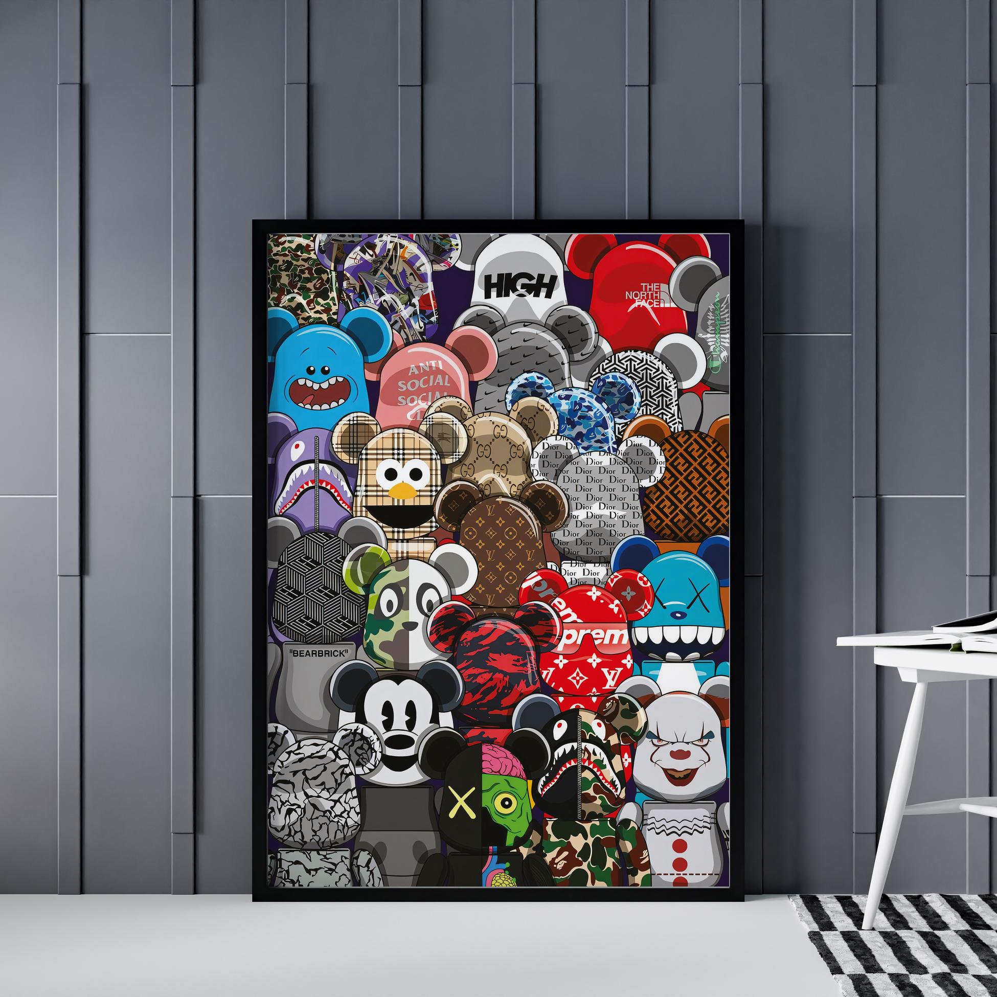 "Bearbricks" Poster Tablo