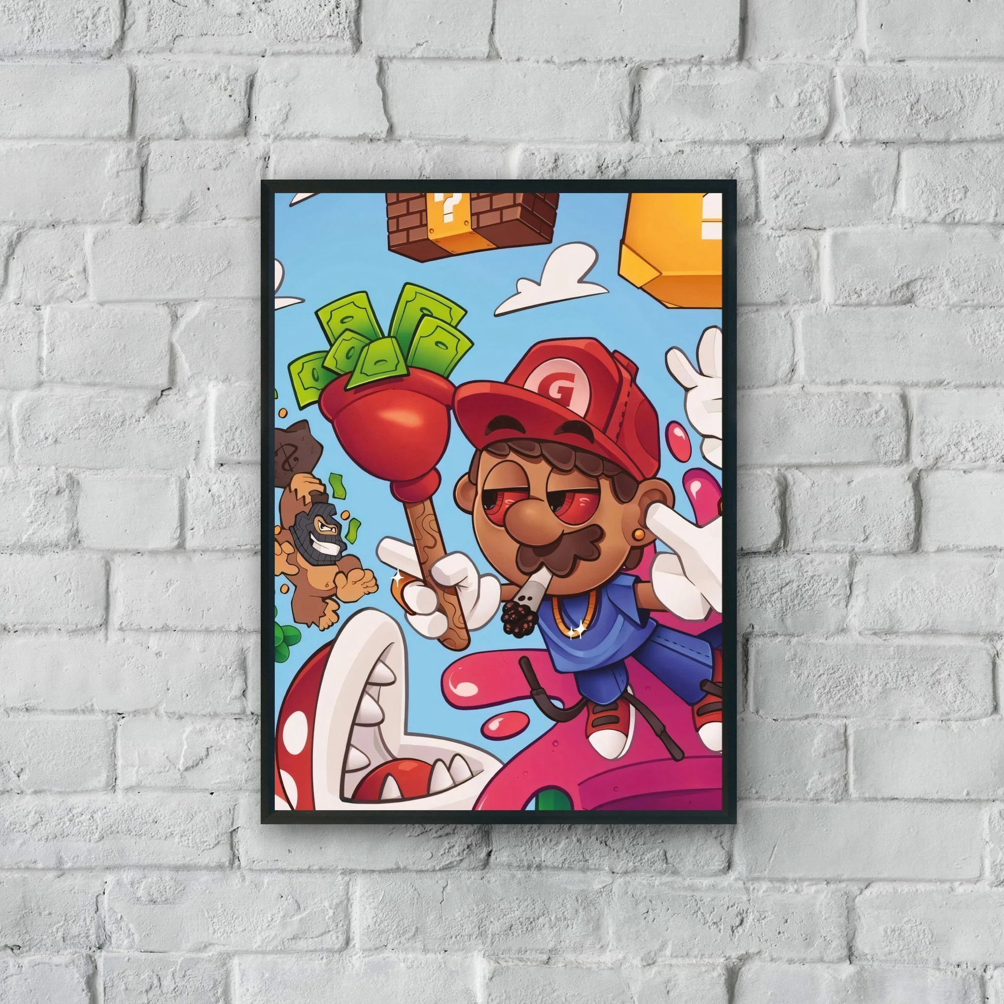 "Naughty Mario" Poster Tablo