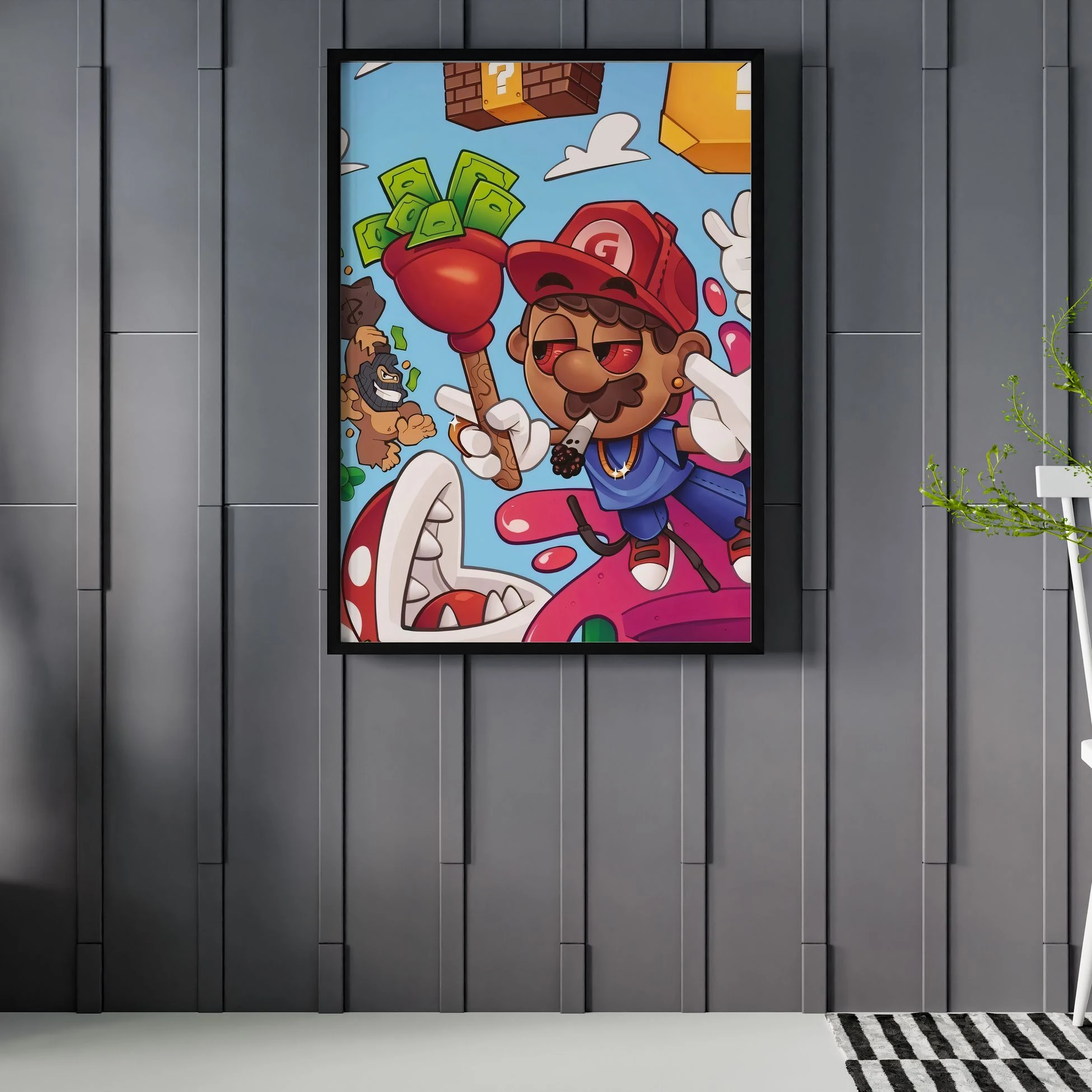 "Naughty Mario" Poster Tablo