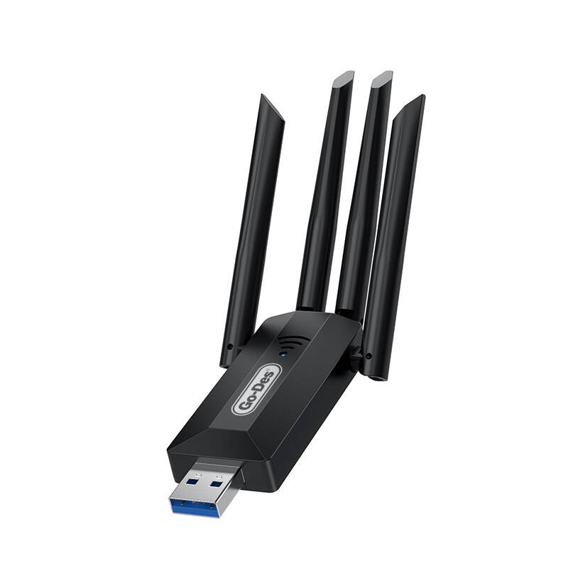 Go Des GD-BT318 Çift Bantlı 1200m 300Mbps 4 Antenli Kablosuz İnternet Sağlayıcı USB WiFi Adaptör