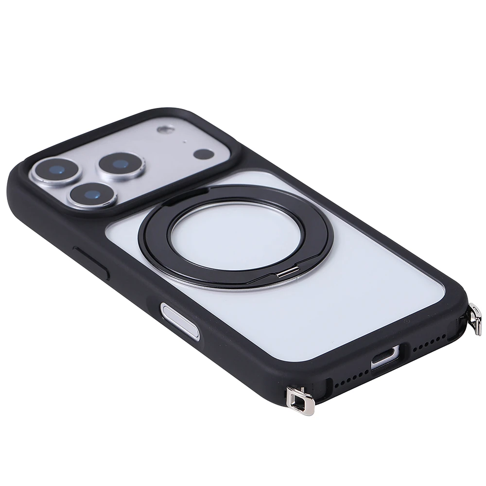 Apple iPhone 17 Pro Kılıf M-Safe Şarj Özellikli Standlı Zore Piza Silikon Kapak