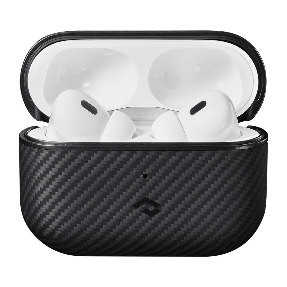 Airpods Pro 2 Kılıf Magsafe Şarj Özellikli 600D Aramid Fiber Pitaka Classic Serisi Black-Grey Twill Kılıf