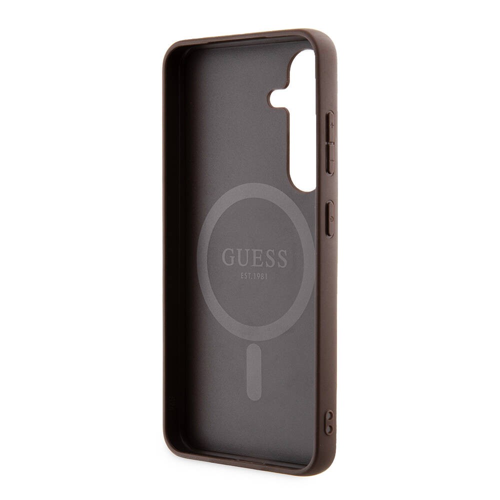 Galaxy S24 Kılıf Guess Orjinal Lisanslı Magsafe Şarj Özellikli 4G Desenli Yazı Logolu Kılıf