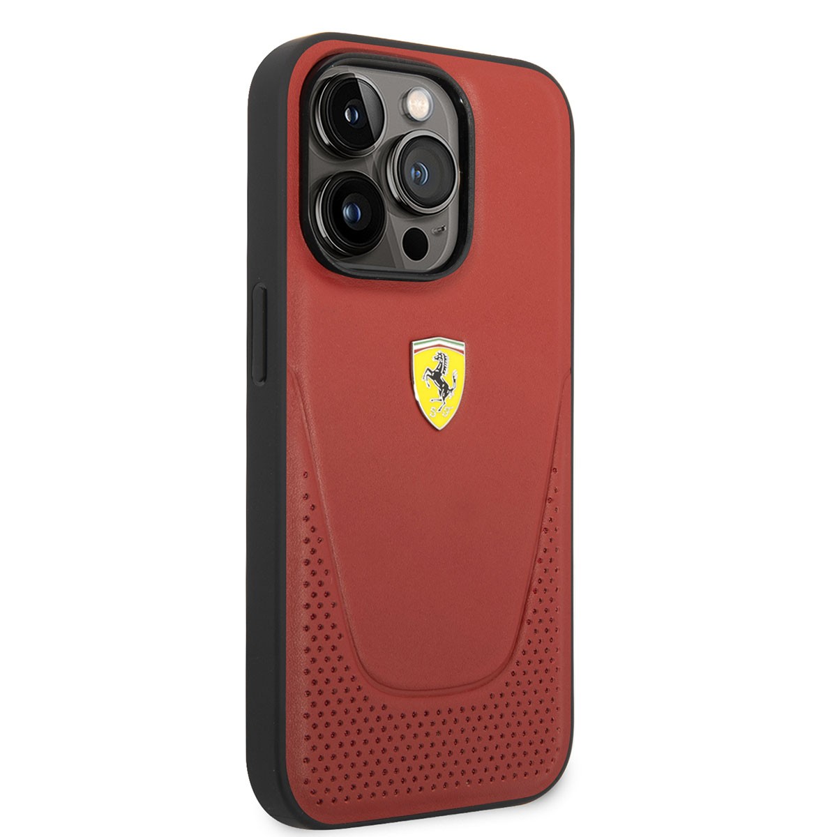 iPhone 14 Pro Kılıf Ferrari Deri Delikli Dizayn Kılıf