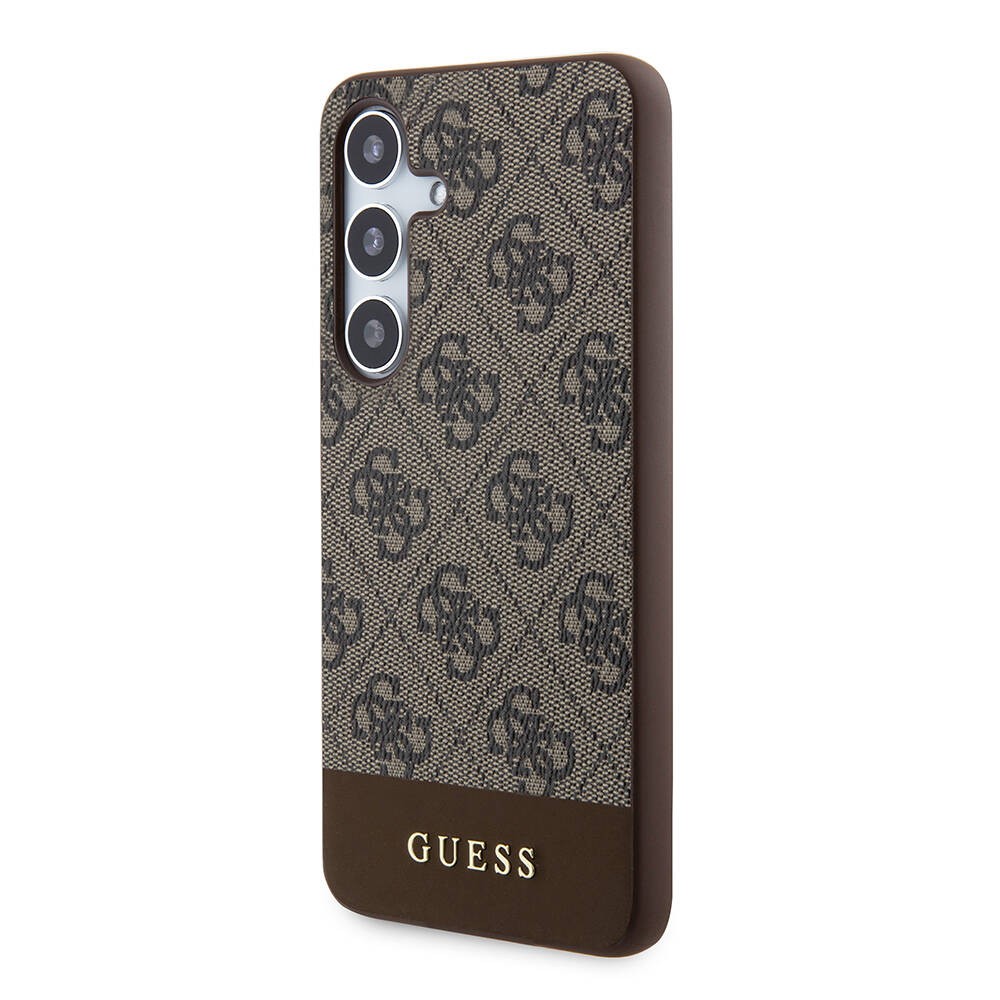 Galaxy S24 Kılıf Guess Orjinal Lisanslı PU Deri Şerit Logo Dizaynlı Kılıf