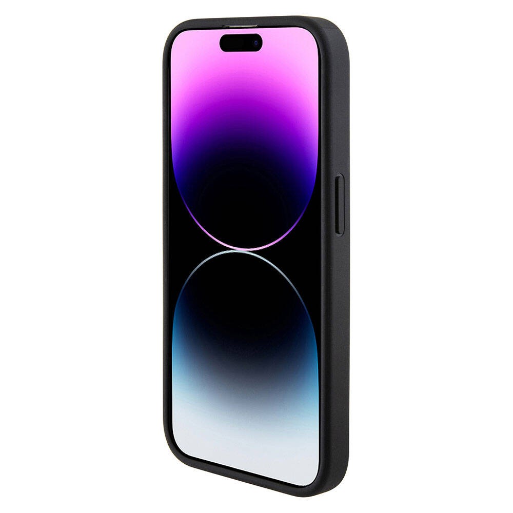 iPhone 15 Pro Kılıf Karl Lagerfeld Kartlıklı Saffiano 3D RSG Logo Orjinal Lisanslı Kapak