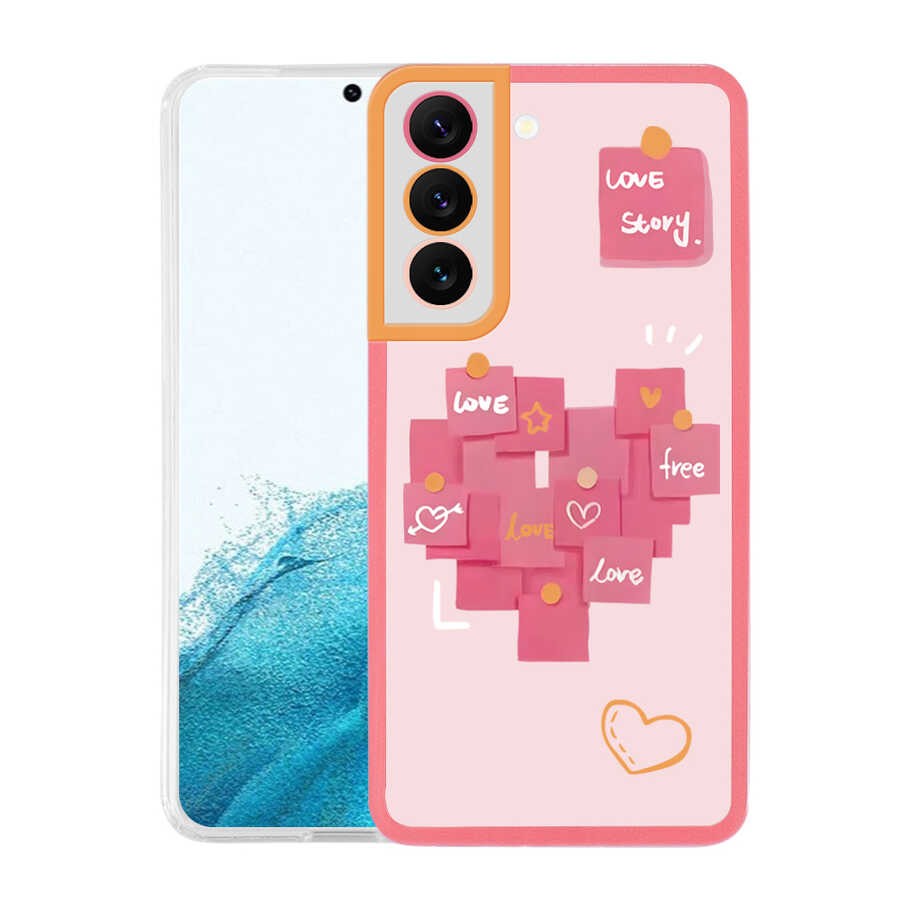 Galaxy S22 Kılıf Zore M-Fit Desenli Kılıf