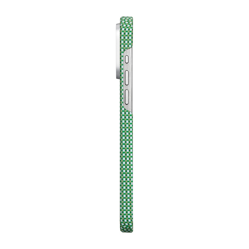 Apple iPhone 15 Pro Max Kılıf M-safe Şarj Özellikli Aramid Fiber Pitaka Ultra-Slim Classic Serisi Forest Green Kapak