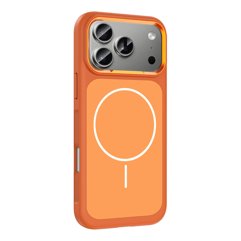 Apple iPhone 17 Pro Kılıf M-Safe Şarj Özellikli Metal Kamera Çerçeveli Zore Sanremo Silikon Kapak