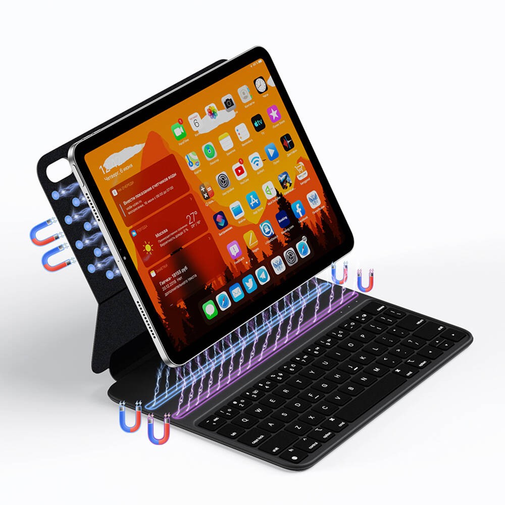 Apple iPad Air 11 2025 M3 Wiwu F16 Klavyeli Standlı Magnetik Kılıf