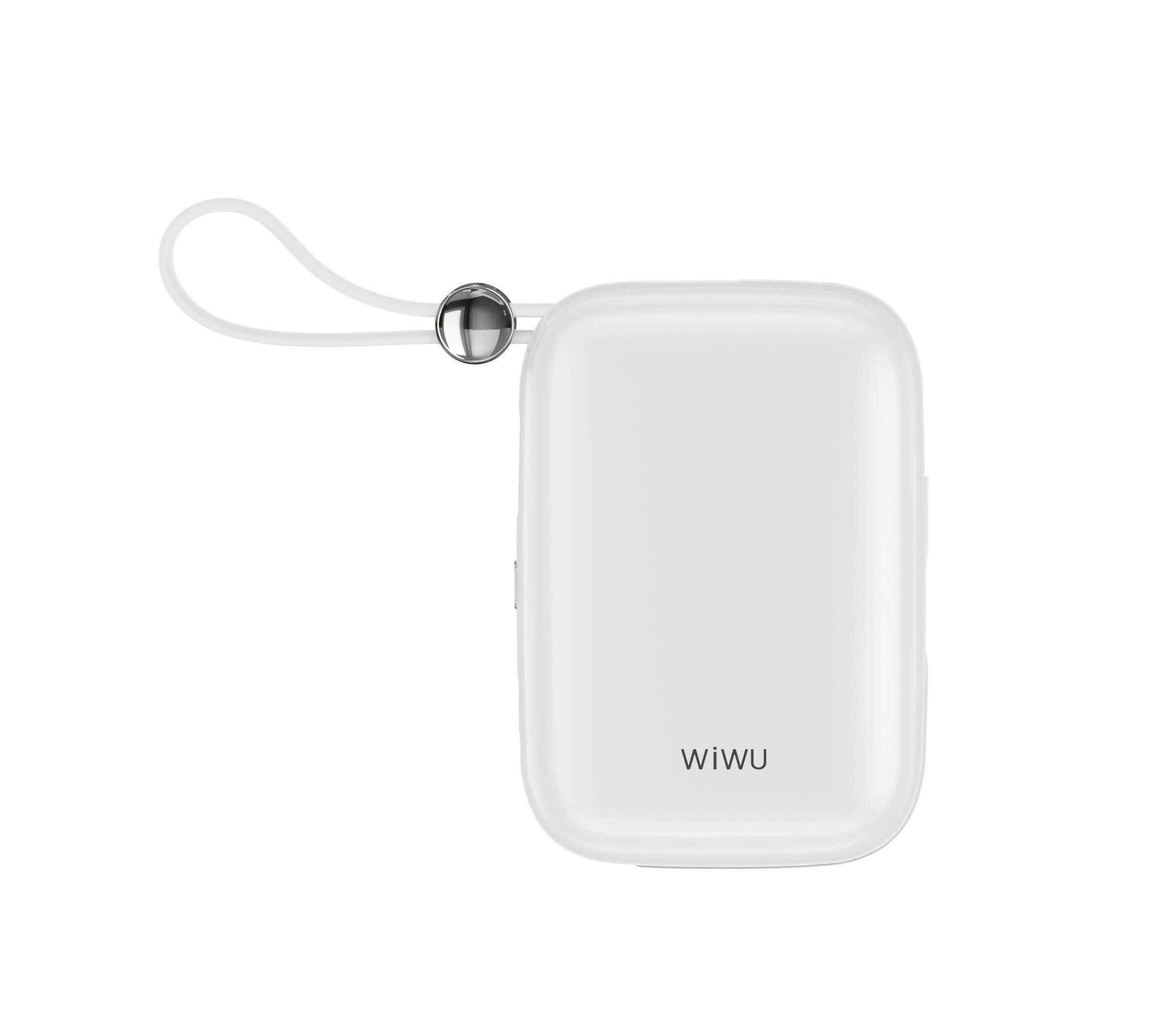 Wiwu Wi-P042 Monaco Serisi Lightning ve Type-C Kablolu Dijital LED Göstergeli Askılı Powerbank 10000mAh