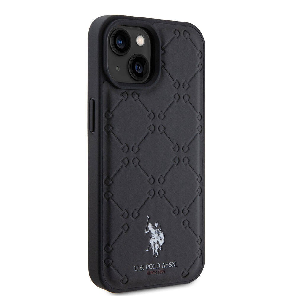 iPhone 15 Kılıf U.S. Polo Assn. Orjinal Lisanslı HS Desenli Baskı Logolu Suni Deri Kılıf