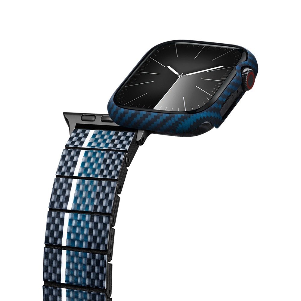 Watch 7 45mm 600D Aramid Fiber Classic Serisi Black-Blue Twill Kasa Koruyucu Pitaka Air Case