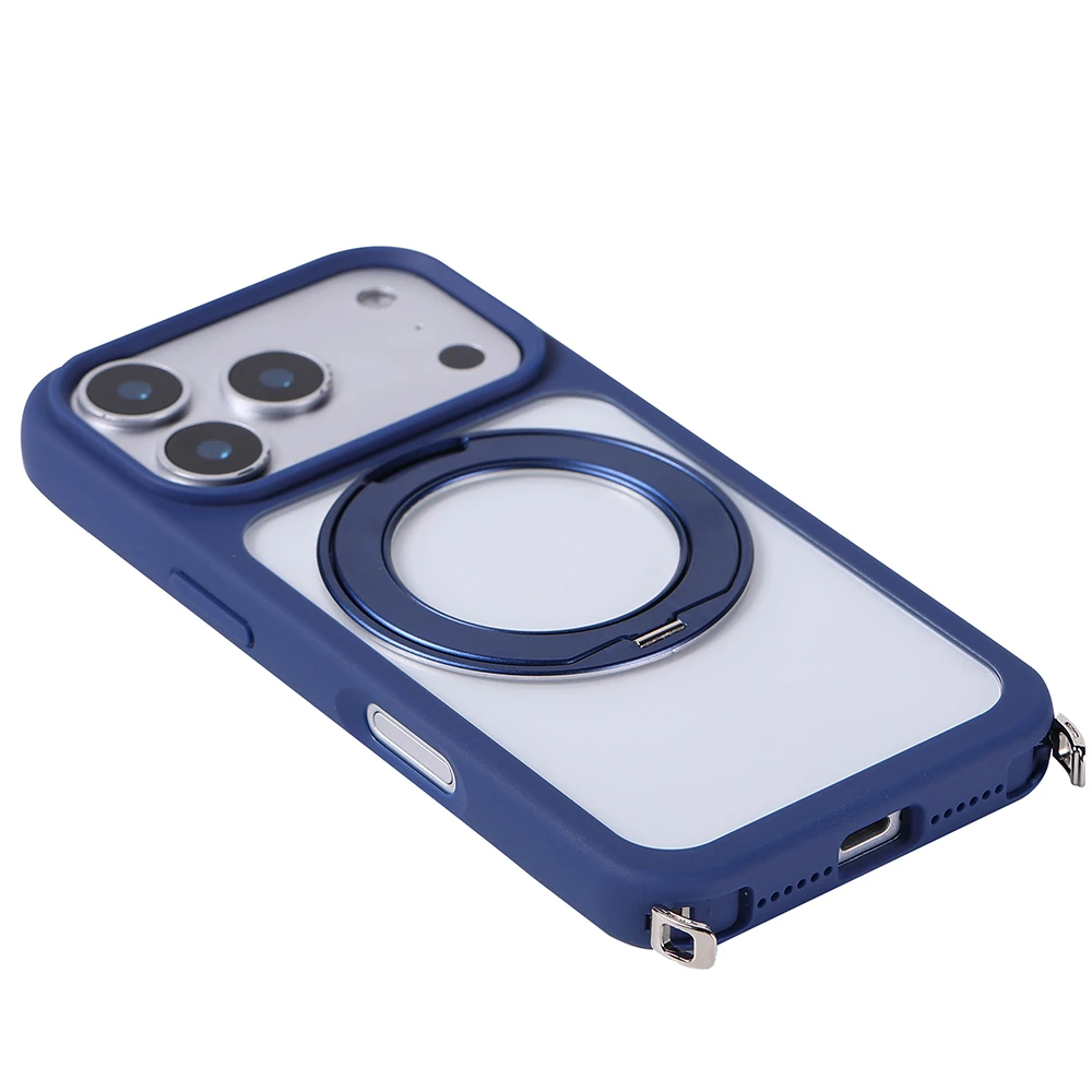 Apple iPhone 17 Pro Max Kılıf M-Safe Şarj Özellikli Standlı Zore Piza Silikon Kapak