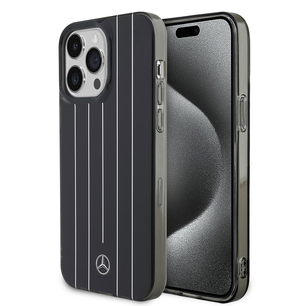 Apple iPhone 14 Pro Max Mercedes Benz Orjinal Lisanslı New Urban 3 Sert PC Paralel Çizgi Desenli Kapak