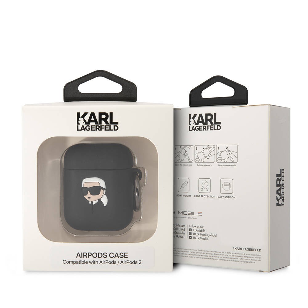 Airpods Kılıf Karl Lagerfeld Orjinal Lisanslı Karl 3D Silikon Kapak